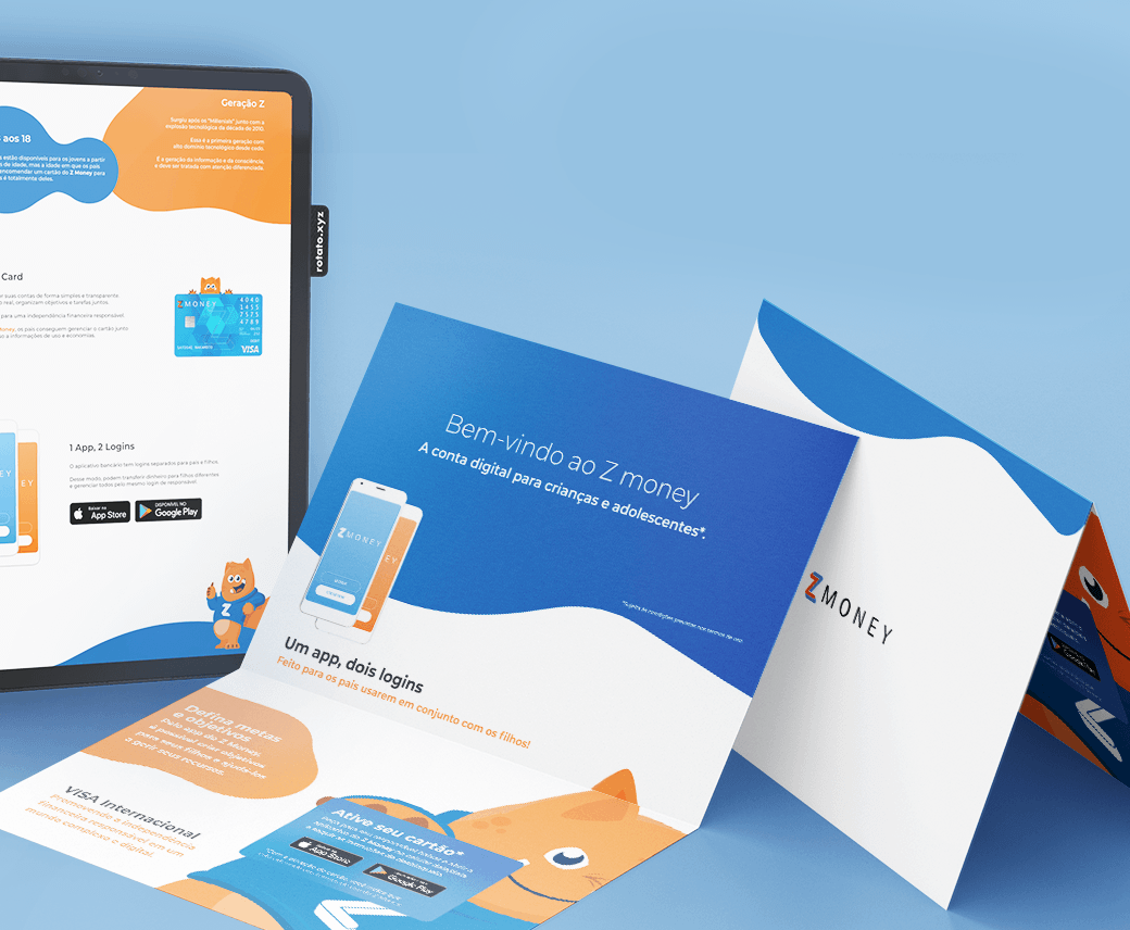 Z Money — teen-focused financial-account brand identity and website.